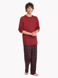 Мужская пижама Tommy Hilfiger кофта и штаны 1159764995 (Бордовый/Синий, L)