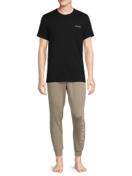 Мужская пижама Calvin Klein футболка и штаны 1159788801 (Бежевый/Черный, M)