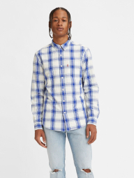 Мужская рубашка в клетку Levi´s на пуговицах 1159776931 (Синий/Белый, XL)