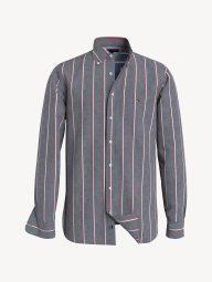 Мужская рубашка в полоску Tommy Hilfiger на пуговицах 1159777557 (Синий, M)