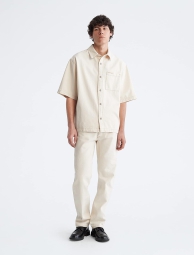 Мужская джинсовая рубашка Calvin Klein с коротким рукавом 1159803413 (Бежевый, XXL)
