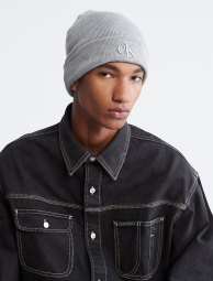 Мужская шапка-бини Calvin Klein с вышитым логотипом 1159775085 (Серый, One size)