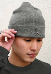 Мужская шапка Calvin Klein с вышитым логотипом 1159784085 (Серый, One size)