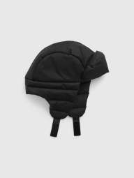 Зимова стьобана шапка вушанка GAP на флісі 1159801774 (Чорний, One size)