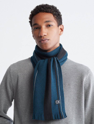 Мужской шарф Calvin Klein с бахромой 1159773948 (Синий, One size)