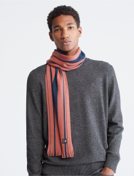 Мужской шарф Calvin Klein с бахромой 1159778569 (Коричневый, One size)