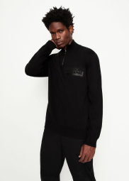 Мужской свитер Armani Exchange кофта с молнией 1159782963 (Черный, M)