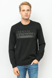 Мужской свитер Armani Exchange кофта с логотипом 1159782989 (Черный, L)