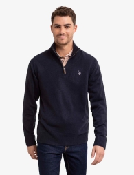 Чоловічий светр U.S. Polo Assn з блискавкою 1159801380 (Білий/синій, M)