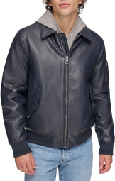 Чоловіча куртка-бомбер Tommy Hilfiger куртка зі штучної шкіри 1159802464 (Чорний, XXL) 1159802464 (Білий/синій, XXL)