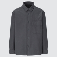 Куртка-рубашка UNIQLO на пуговицах 1159775213 (Серый, L)