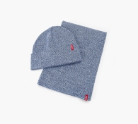 Набір Levi шапка і шарф 1159799351 (Білий/синій, One size)