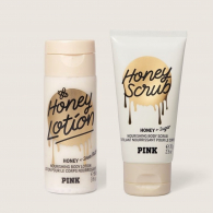 Подарунковий набір живильний скраб і лосьйон Victoria`s Secret Honey для тіла з медом