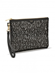 Клатчі Victorias Secret чорний з квітковим принтом Оригінал Вікторія Сікрет гаманець сумочка косметичка