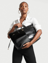 Женская вместительная сумка Victoria's Secret с логотипом 1159771779 (Черный, One size)