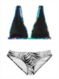Купальник Victorias Secret V-топ і плавки бікіні art973024 (Білий/Чорний, розмір XS)