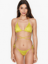 Яскравий жовтий роздільний купальник Victorias Secret топ триангл і плавки бразиліана на зав`язках L