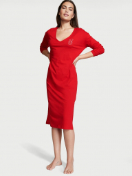 Длинное домашнее платье Victoria’s Secret туника пижама 1159762376 (Красный, XL/XXL)