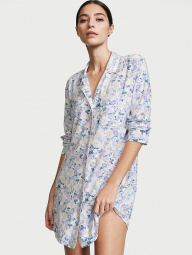 Ночная рубашка Victoria's Secret пижама 1159762947 (Белый/Голубой, XXL)