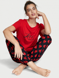 Домашний комплект пижама Victoria’s Secret футболка и штаны 1159760692 (Красный/Черный, L)
