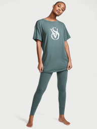 Домашний комплект пижама Victoria’s Secret футболка и лосины 1159761982 (Зеленый, XS)