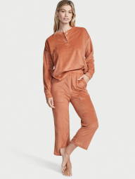 Уютный флисовый комплект Victoria’s Secret пижама кофта и штаны 1159781345 (Коричневый, M)