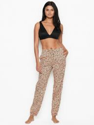 Женские штаны джоггеры Victoria`s Secret PINK легкие леопардовые для дома и прогулок
