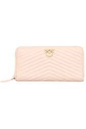 Стильный кожаный женский кошелек Pinko на молнии 1159790622 (Розовый, One size)