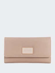 Стильний жіночий гаманець Guess на кнопці 1159797302 (Бежевий, One size)