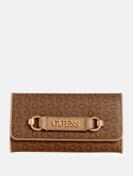 Стильний жіночий гаманець Guess на кнопці 1159798945 (Коричневий, One size)