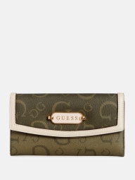 Стильний жіночий гаманець Guess на кнопці 1159798950 (Зелений, One size)