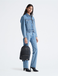 Минималистичный женский рюкзак Calvin Klein с монограммой 1159778625 (Черный, One size)