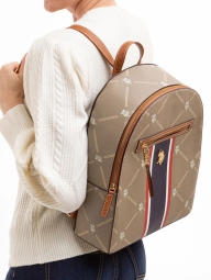 Женский рюкзак U.S. Polo Assn с принтом 1159801018 (Бежевый, One Size)