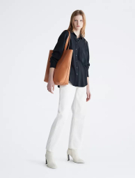 Женская большая сумка Calvin Klein тоут 1159789576 (Оранжевый, One Size)