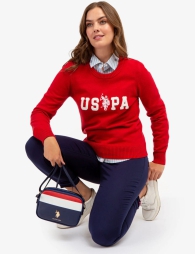 Жіноча сумка кроссбоді U.S. Polo Assn з логотипом 1159799733 (Білий/синій, One size)