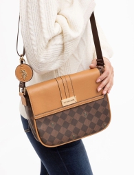 Жіноча сумка кроссбоді U.S. Polo Assn з принтом 1159801022 (Коричневий, One size)