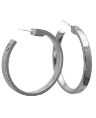 Большие серьги-кольца GUESS с гравировкой логотипа 1159771270 (Серебристый, One size)