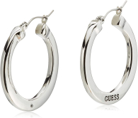 Серьги-кольца GUESS с гравировкой логотипа 1159777958 (Серебристый, One size)