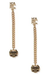Маленькі лінійні сережки-гвоздики Karl Lagerfeld 1159804159 (Золотистий, One size)