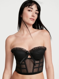 Шикарний корсетний топ Victoria's Secret в горошок 1159819806 (Чорний 32C)