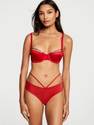 Гладкий комплект білизни Victoria's Secret бюст-балконет і трусики чіки 1159805987 (червоний, 32C/S)
