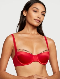 Гладкий комплект білизни Victoria's Secret бюст-балконет і трусики чіки 1159805987 (червоний, 32C/S)