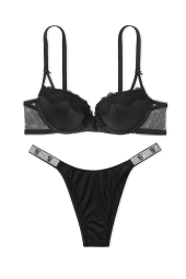 Шикарний комплект білизни Victoria's Secret бюст Push-Up та трусики бразилії 1159816877 (Чорний 32A/XS)