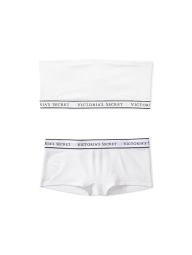 Жіночий комплект білизни Victoria's Secret шортики бандо і трусики 1159820825 (Білий S)