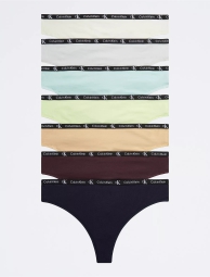 Набор из 7 трусиков тонг Calvin Klein с логотипом 1159790031 (Разные цвета, M)