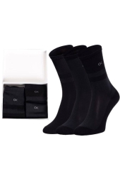 Жіночі довгі шкарпетки Calvin Klein набір 3 шт. 1159793981 (Чорний, One size)