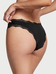 Жіночі гладкі трусики з мереживом Victoria's Secret бразилії 1159818766 (Чорний XXL)