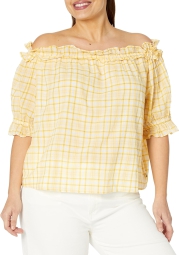 Жіноча блузка Tommy Hilfiger з рукавами 1159798043 (Жовтий, 2X)