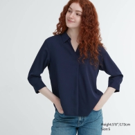 Жіноча блузка UNIQLO 1159798912 (Білий/синій, XXL)