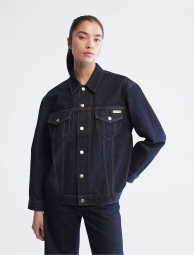 Жіноча джинсова куртка Calvin Klein оверсайз 1159795568 (Білий/синій, L)